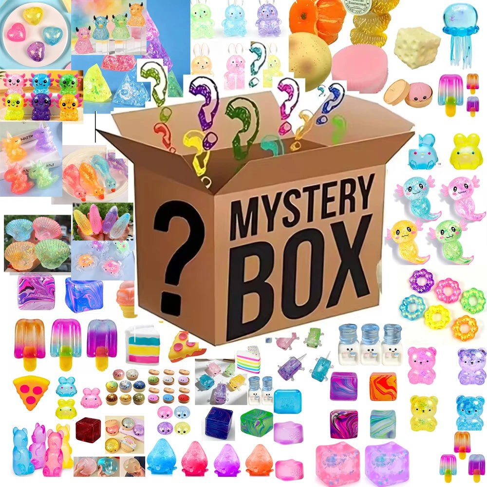 100+ Pieces Assorted Squishy Figures Blind Box Surprise Toy Slow