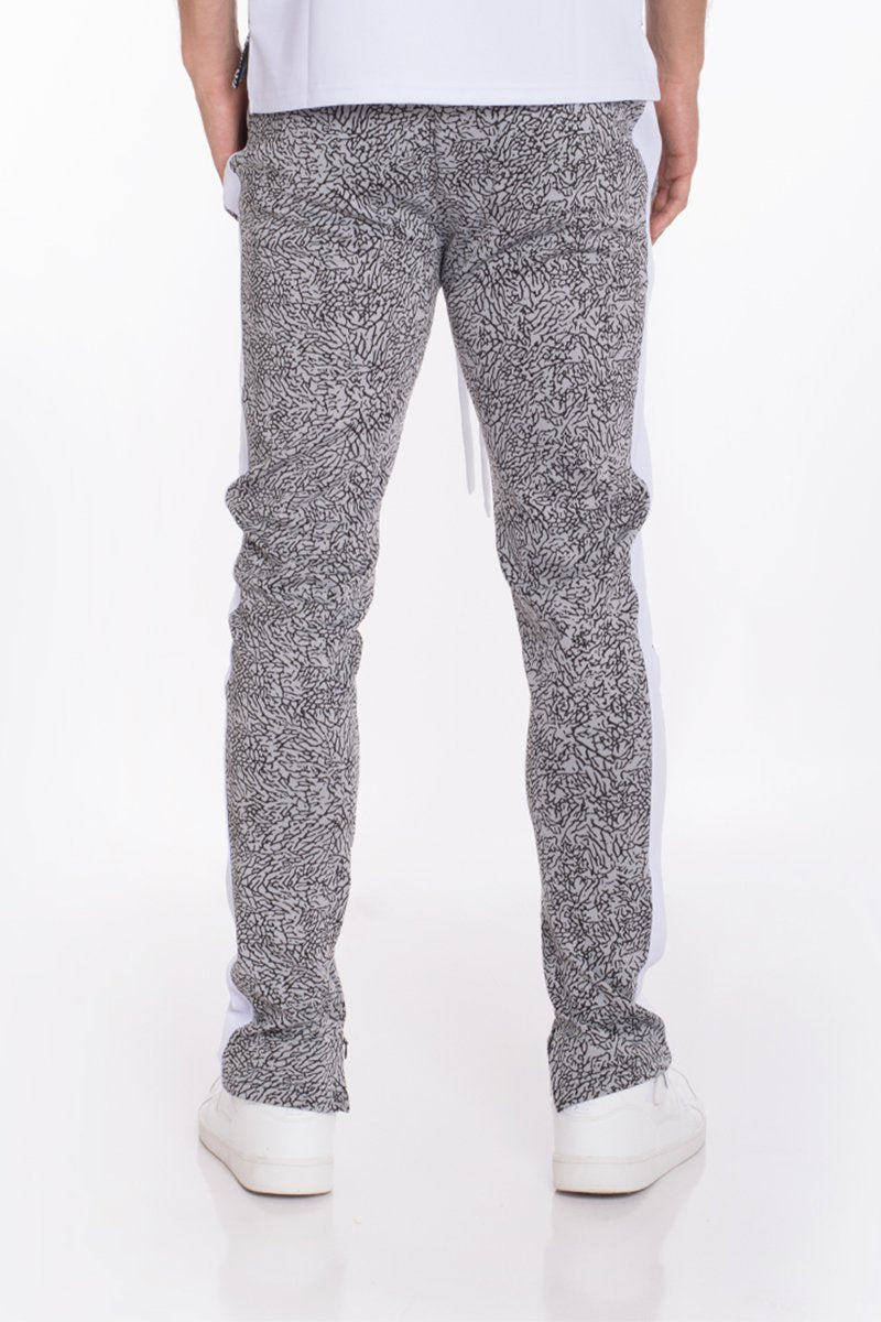 Men's Print Track Pants – Side Stripe, Skinny Fit, Ankle Zipper, S–2XL