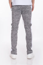 Men's Print Track Pants – Side Stripe, Skinny Fit, Ankle Zipper, S–2XL