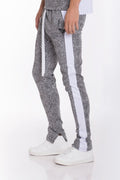 Men's Print Track Pants – Side Stripe, Skinny Fit, Ankle Zipper, S–2XL
