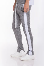 Men's Print Track Pants – Side Stripe, Skinny Fit, Ankle Zipper, S–2XL