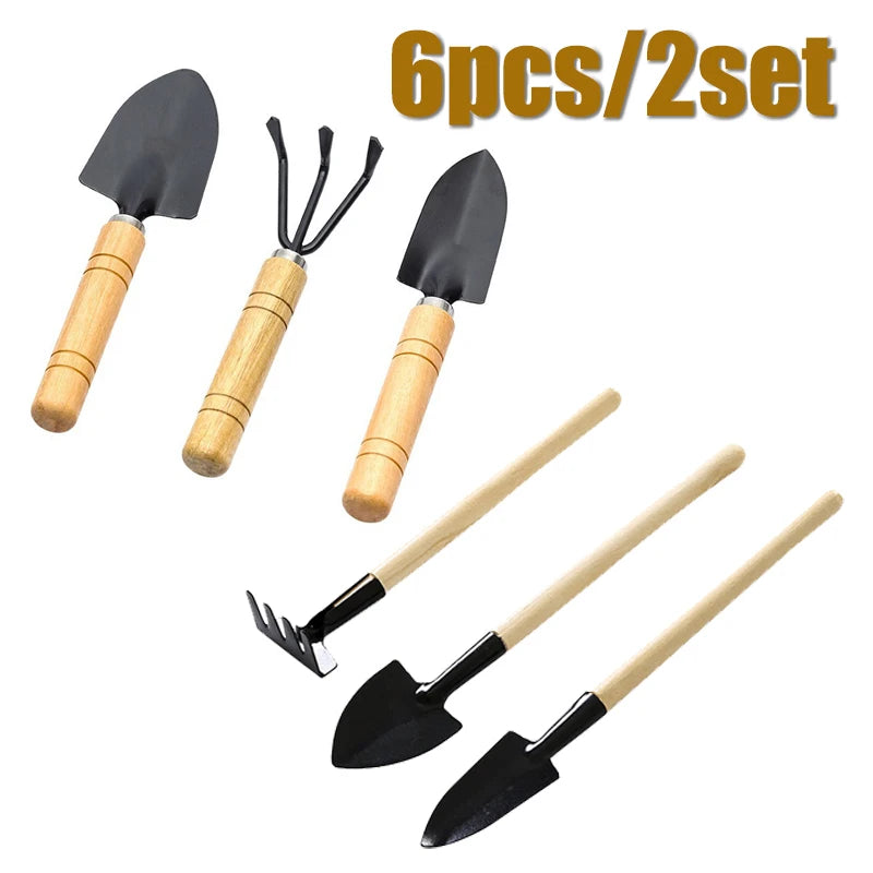 3PC/1Set Mini Gardening Tools Set Portable Small Gardening Tool With Handles Shovel Rake Indoor Gardening Planting Flower Tools