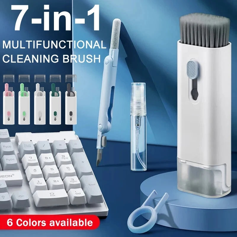 7-in-1 Keyboard & Earphone Cleaning Kit – Computer Cleaner Brush Set with Keycap Puller