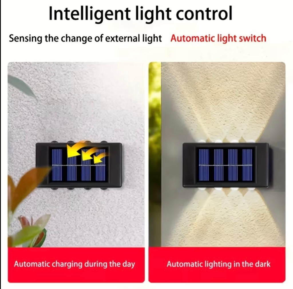 Solar LED Outdoor Wall Light – Waterproof Up & Down Garden Fence Lamp