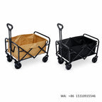 Compact Folding Camping Wagon 5 Inch Fold Flat Four Wheel Utility Cart Portable Outdoor for Beach Shopping