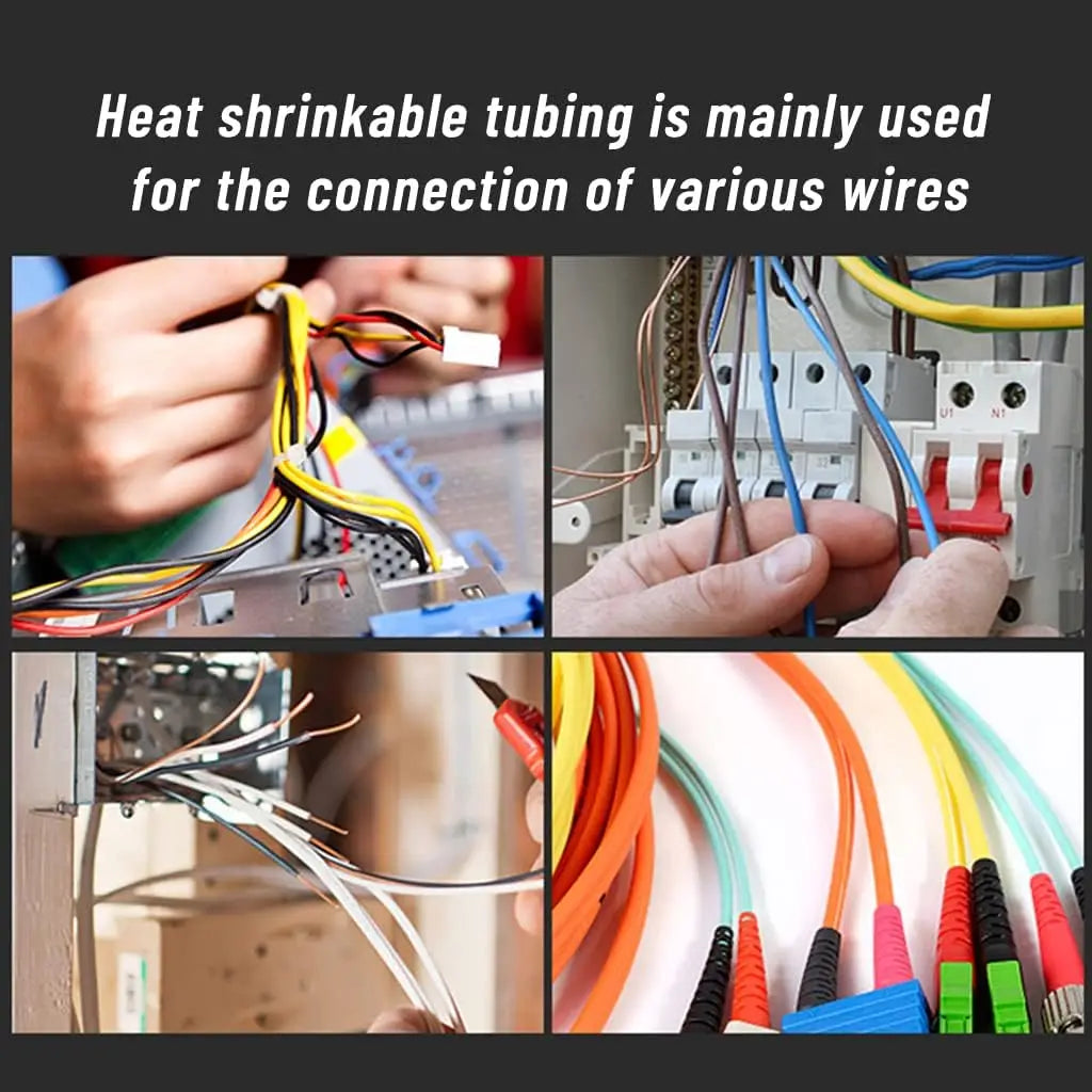 Heat Shrink Tubing Kit 164/328 PCS – 5 Colors 8 Sizes | Wire & Cable Organizer