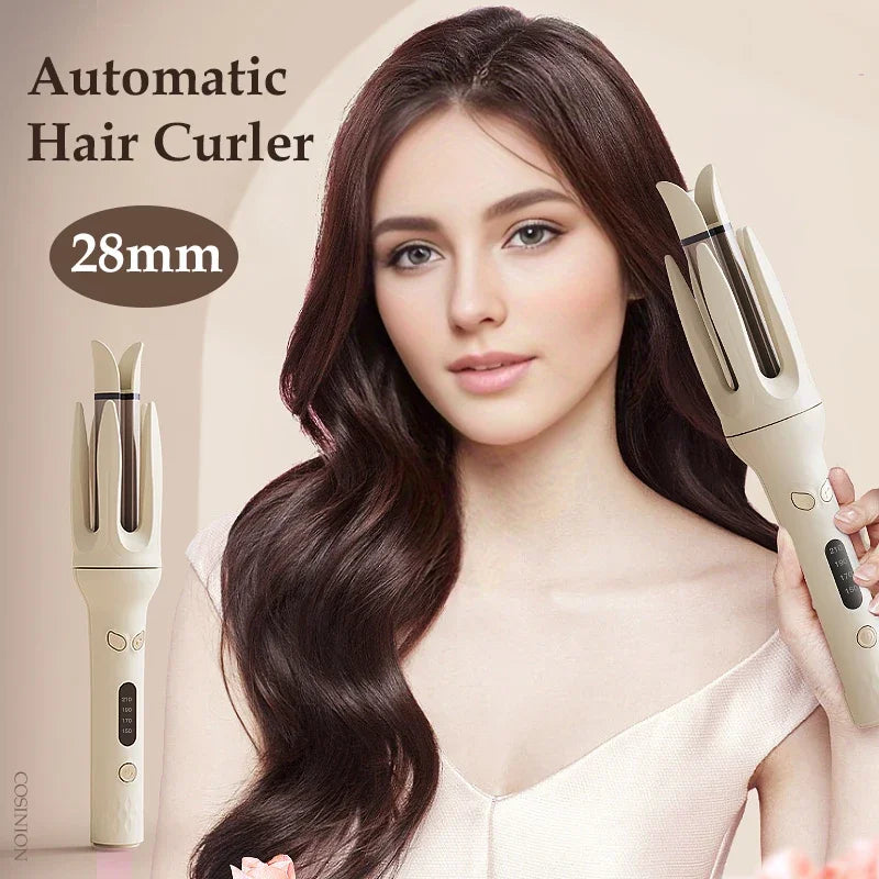 Automatic Hair Curler 28mm – Negative Ion Ceramic Curling Iron | Anti-Tangle Hair Styler