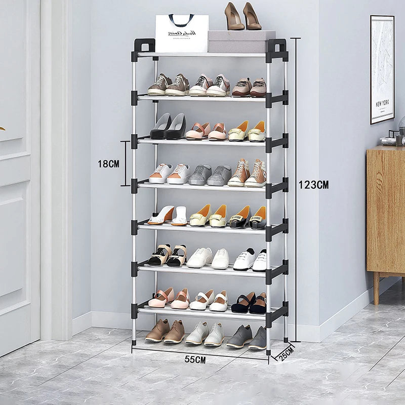 3-7Floor Simple Shoe Rack Multi Layer Dustproof Household Doorstep Shoe Cabinet Storage Space Saving Assembly Of Small Shoe Rack