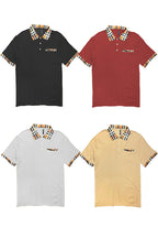 Men's Checkered Detail Polo Shirt – Cotton Blend, S–3XL