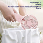 Mini Handheld Fan 3 In 1 Portable Desk Fan with Stand USB Rechargeable Small Fan for Travel Office Home