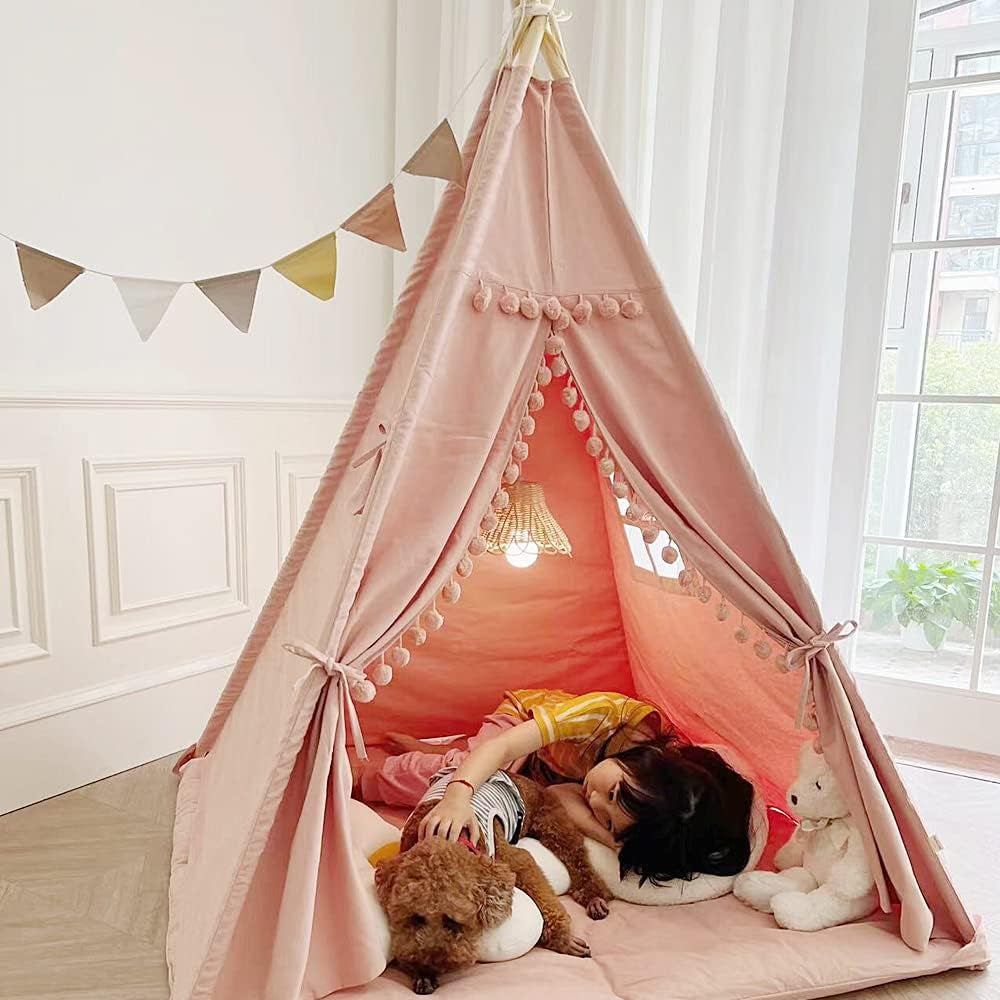 Kids Teepee Tent with Foldable Mat — Indoor & Outdoor Play