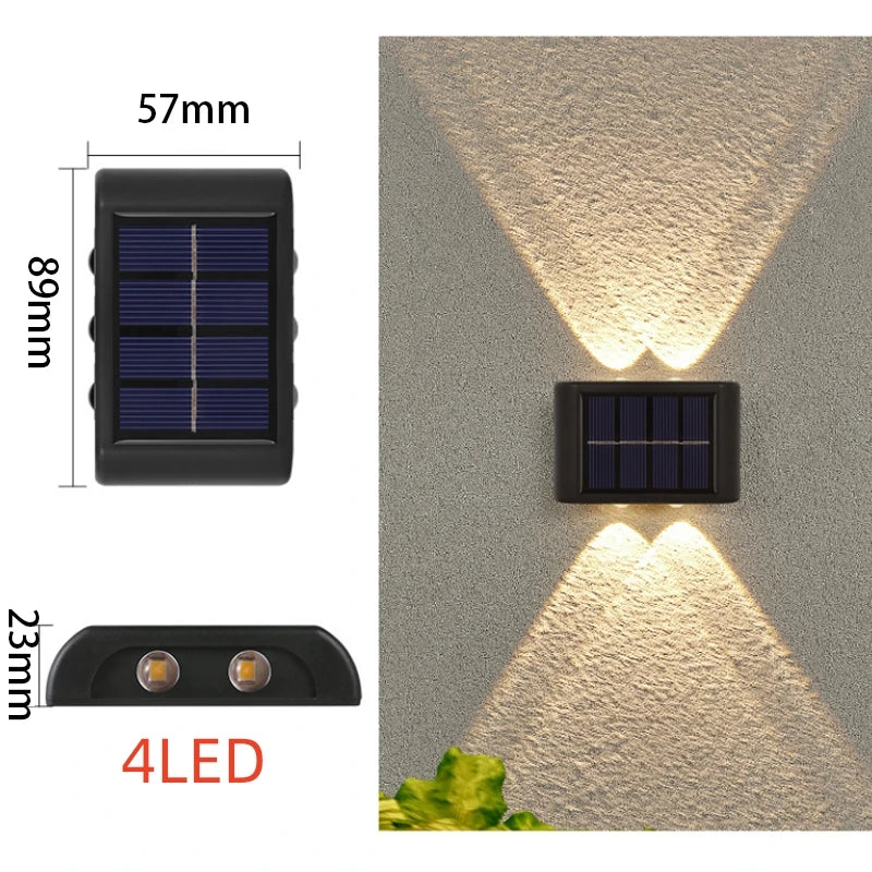 Solar LED Outdoor Wall Light – Waterproof Up & Down Garden Fence Lamp