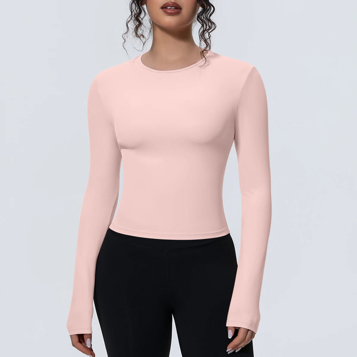 Women's Long Sleeve Yoga & Gym Top – Slim Fit Breathable Workout Shirt for Running & Fitness