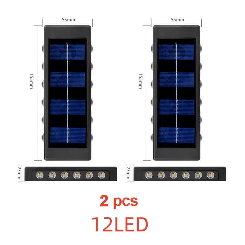 Solar LED Outdoor Wall Light – Waterproof Up & Down Garden Fence Lamp