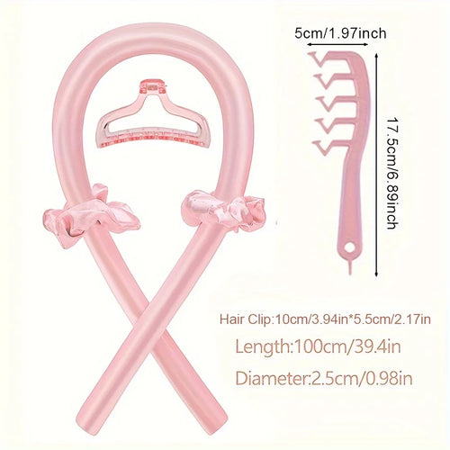 4-in-1 Heatless Curling Set – Hair Stick, Headbands, Clips & Comb | No-Heat DIY Styling Kit