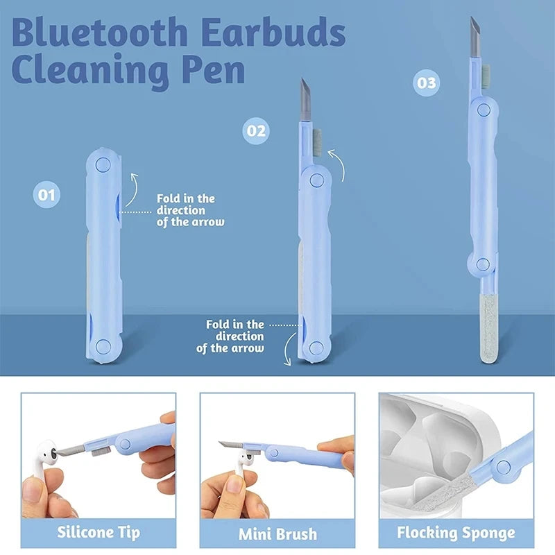 7-in-1 Keyboard & Earphone Cleaning Kit – Computer Cleaner Brush Set with Keycap Puller