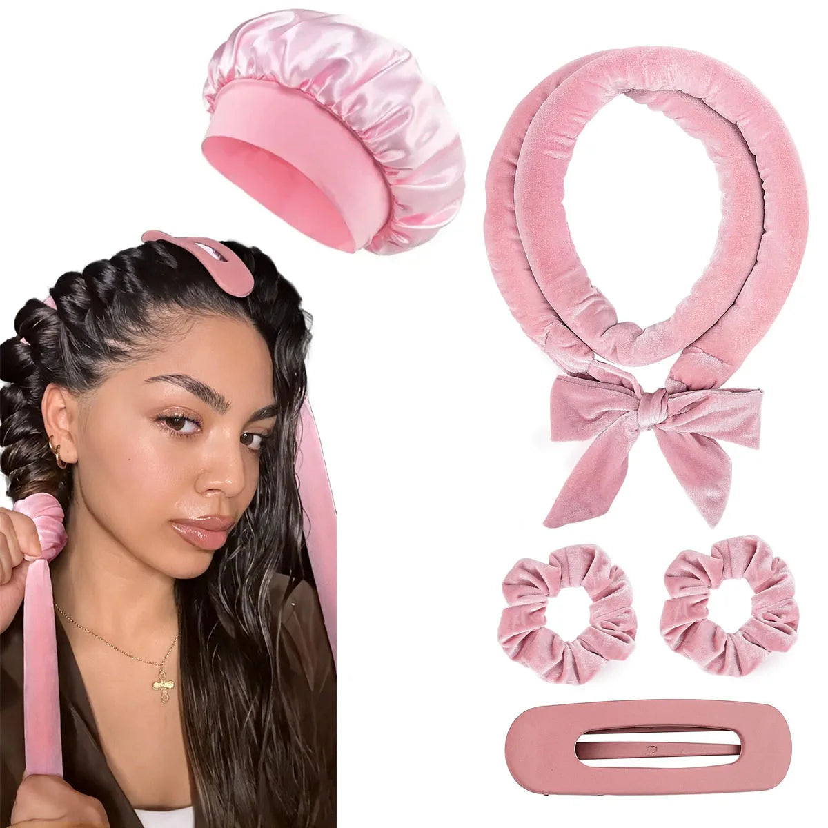 Heatless Hair Curling Rod Headband – No-Damage Overnight Curls