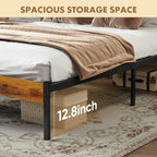 Platform Bed Frame with Wooden Headboard – No Box Spring Needed, 700 LBS Capacity