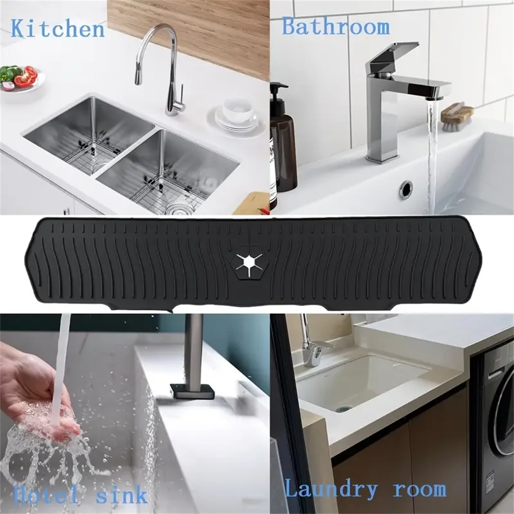 Extra Large Silicone Dish Drying Mat - Non-Slip,Foldable, Water Splash Guard,Easy Clean,Space-Saving,Kitchen Sink Splash Guard