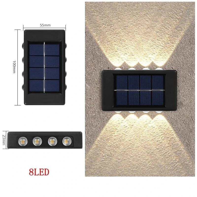 Solar LED Outdoor Wall Light – Waterproof Up & Down Garden Fence Lamp