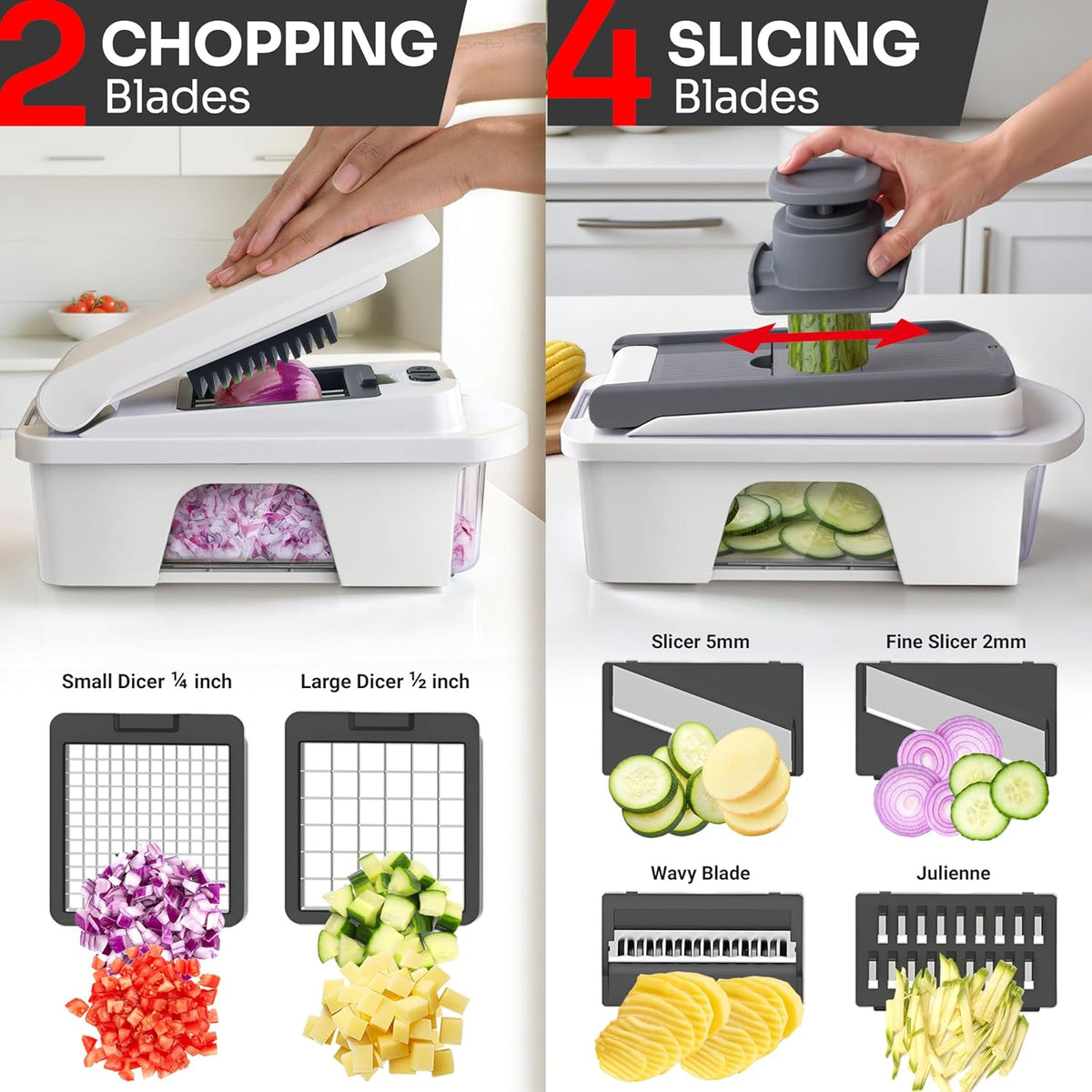 12-Blade Mandoline Vegetable Slicer & Chopper
