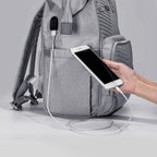 Modern Quilted Diaper Bag Backpack – 13 Compartments, USB Port, Waterproof