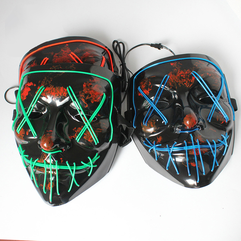 Halloween Neon LED Glow Mask – EL Cold Light Cosplay Party Mask