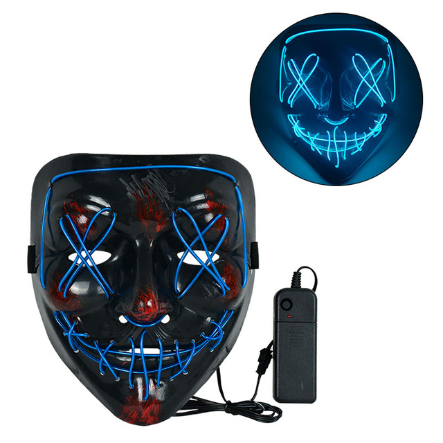 Halloween Neon LED Glow Mask – EL Cold Light Cosplay Party Mask