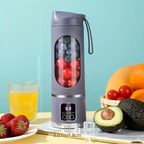 Portable USB Rechargeable Juice Blender Cup – 12-Blade with LED Display, 450ml