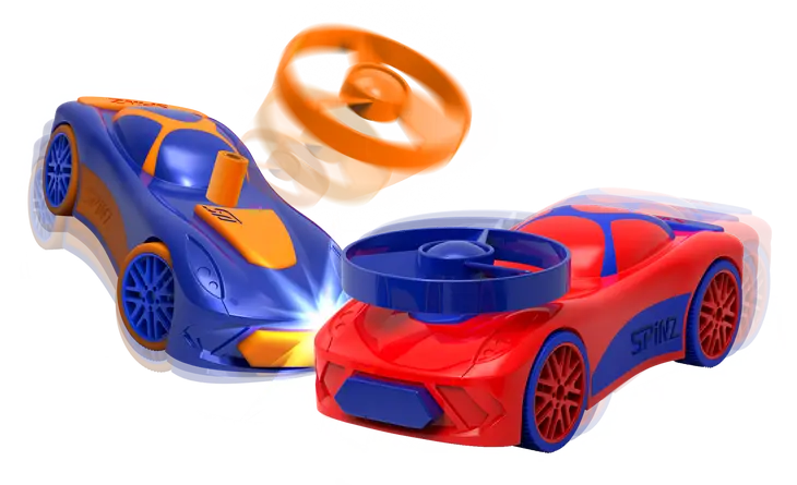 Spinz 2-in-1 Pull Back Race Car with Flying Discs — 2 Pack