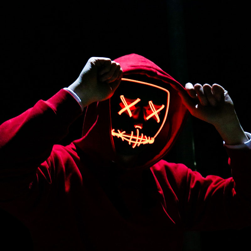 Halloween Neon LED Glow Mask – EL Cold Light Cosplay Party Mask