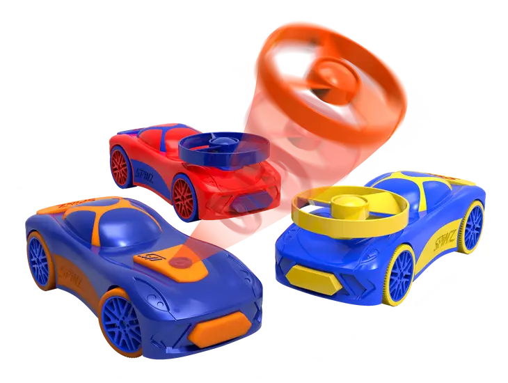 Spinz 2-in-1 Pull Back Race Car with Flying Discs — 2 Pack