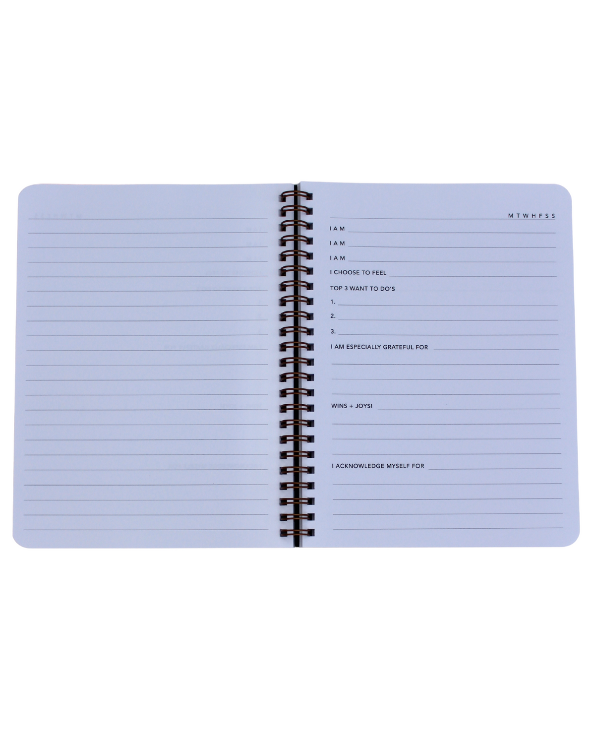 Daily Intentions, Connection & Reflection Journal – 6x8" Lined, Gold Wire Bound