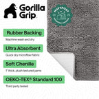 Chenille Bath Rug Mat – Soft Absorbent Non-Slip Bathroom Rug 24x17"