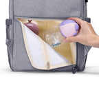 Modern Quilted Diaper Bag Backpack – 13 Compartments, USB Port, Waterproof