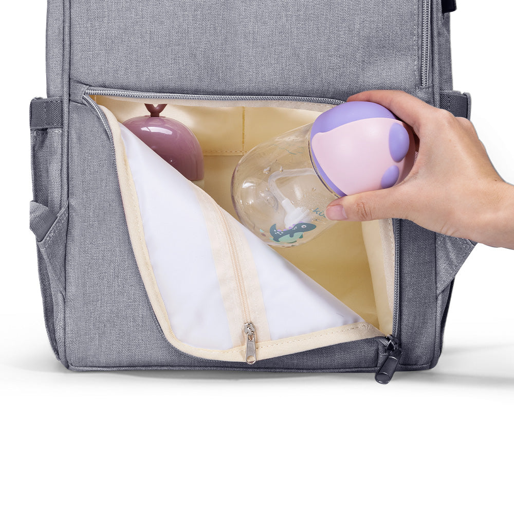Modern Quilted Diaper Bag Backpack – 13 Compartments, USB Port, Waterproof