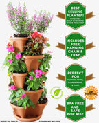 5-Tier Self-Watering Stacking Planters — Freestanding or Hanging