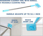 Baseboard Buddy Retractable Cleaning Brush Mop – Extendable Microfiber Cleaner