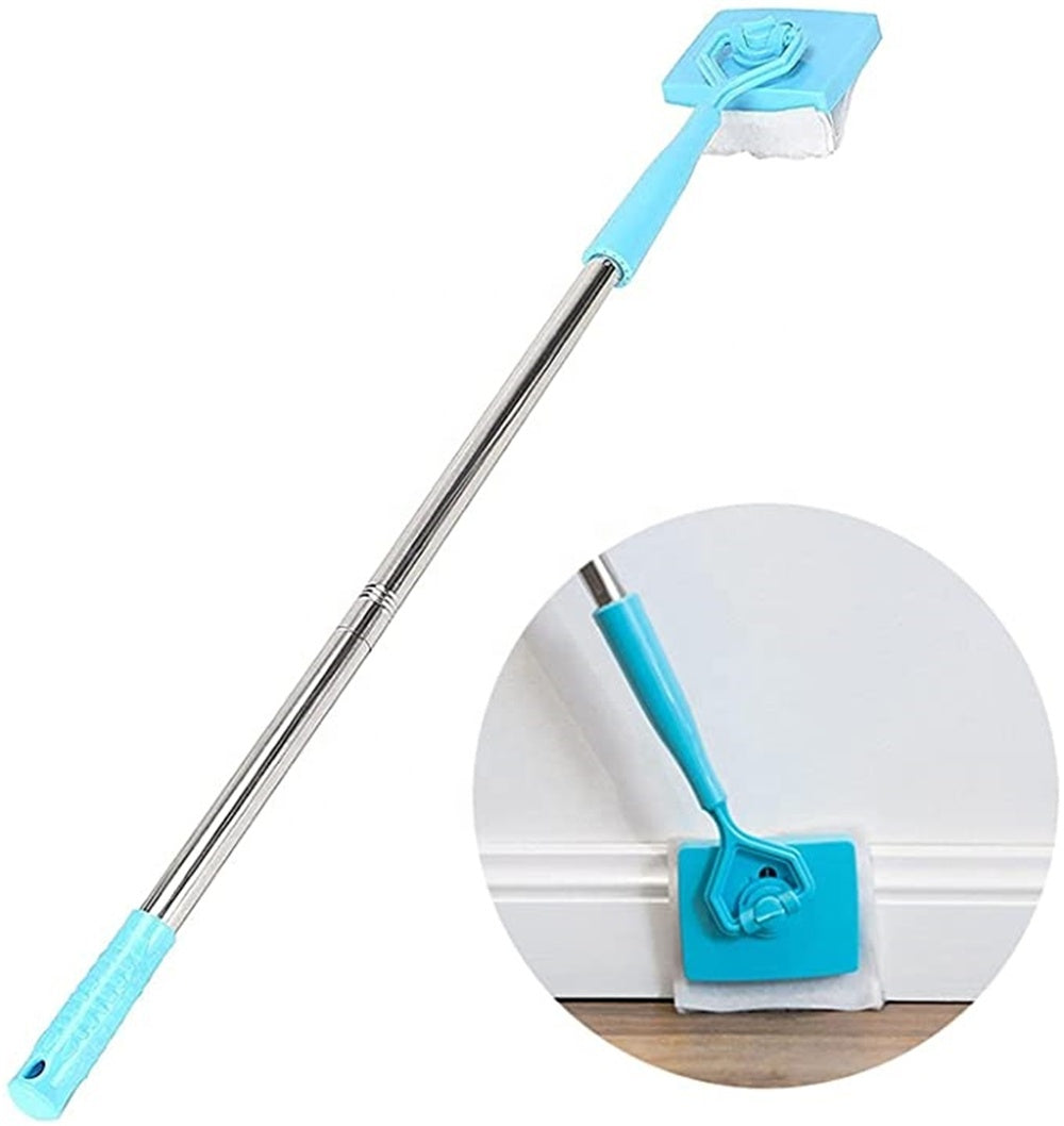 Baseboard Buddy Retractable Cleaning Brush Mop – Extendable Microfiber Cleaner