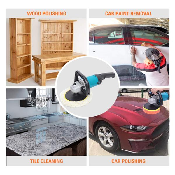 Variable Speed Car Polishing Machine – 1600W Car Detailing Kit with Pads & Discs
