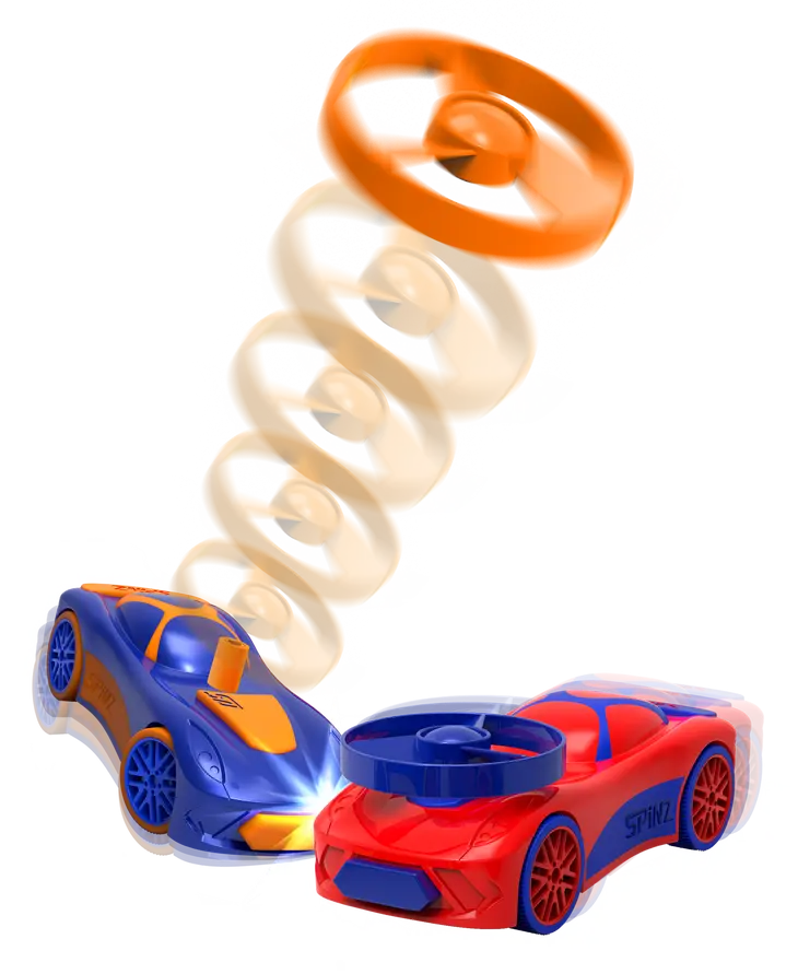 Spinz 2-in-1 Pull Back Race Car with Flying Discs — 2 Pack