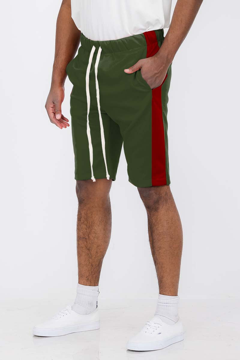 Men's Single Stripe Shorts – Elastic Waist, Drawstring, S–2XL