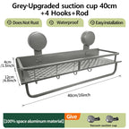 Multifunctional Suction Cup Rack Kitchen Utensils Storage Wall Mounted Spice Holder Bathroom Organizer No Drilling Required
