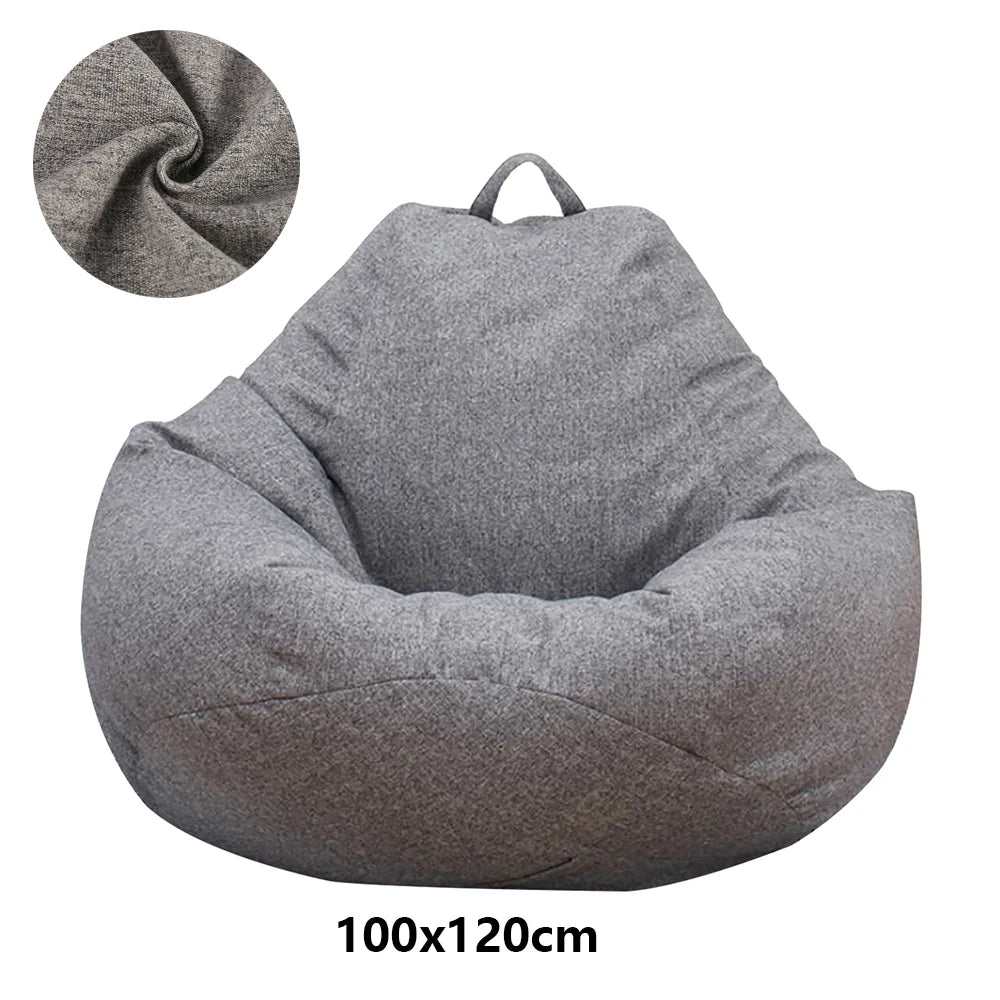 Large Small Lazy Sofa Cover Chairs Without Filler Linen Cloth Lounger Seat Bean Bag Pouf Puff Couch Tatami Living Room