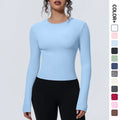 Women's Long Sleeve Yoga & Gym Top – Slim Fit Breathable Workout Shirt for Running & Fitness