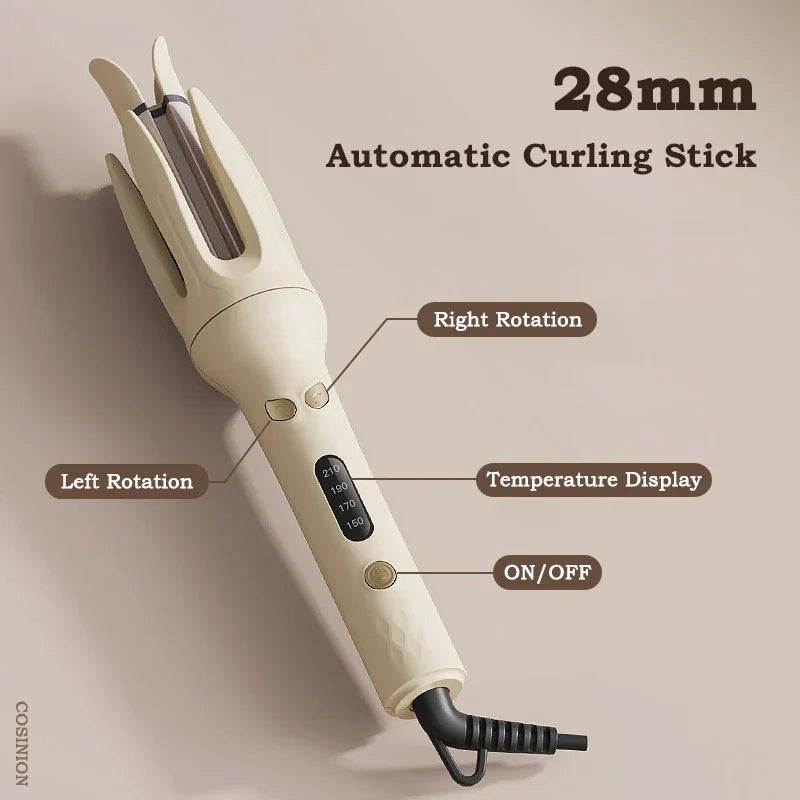 Automatic Hair Curler 28mm – Negative Ion Ceramic Curling Iron | Anti-Tangle Hair Styler