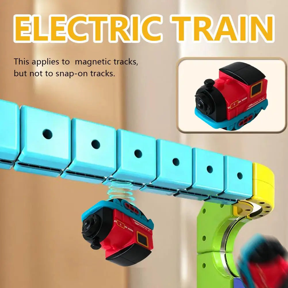 Magical Track Car Toys,Flexible Car Track Magical Train DIY Race Car Track Building Kits 3D Building Tracks Cube Rails Toys