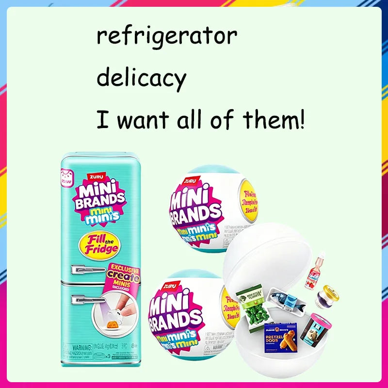 Zuru Mini Brands Mystery Capsule Blind Box – Surprise Miniature Refrigerator Collection