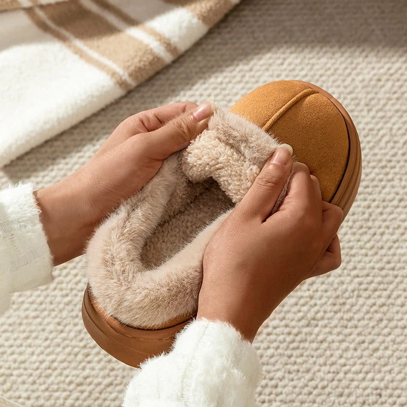 Fashion Women's Winter Slippers Indoor and Outdoor Warmth Anti-slip Comfort Thick Sole Casual Couple Home Shoes Snow Boots