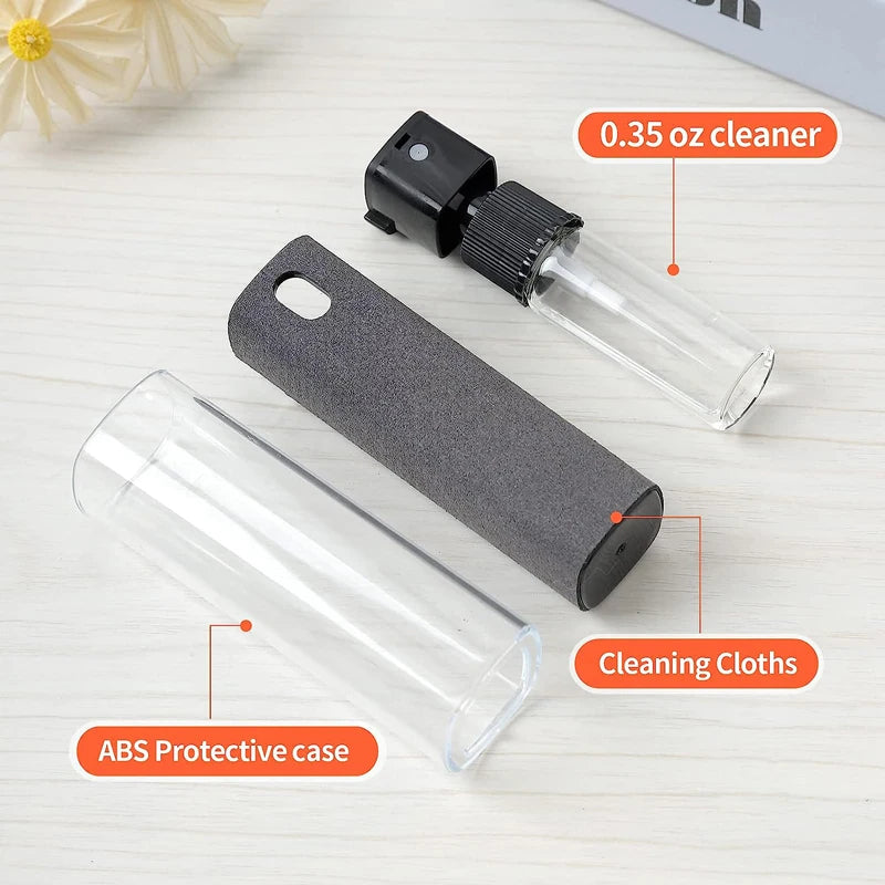 2-in-1 Microfiber Screen Cleaner Spray Bottle – Portable Phone & Tablet Screen Cleaning Kit